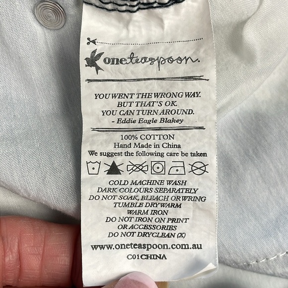 NWT One Teaspoon Luxe Harem Shorts Denim Classic Chambray Relaxed Sz 26 - Picture 16 of 16